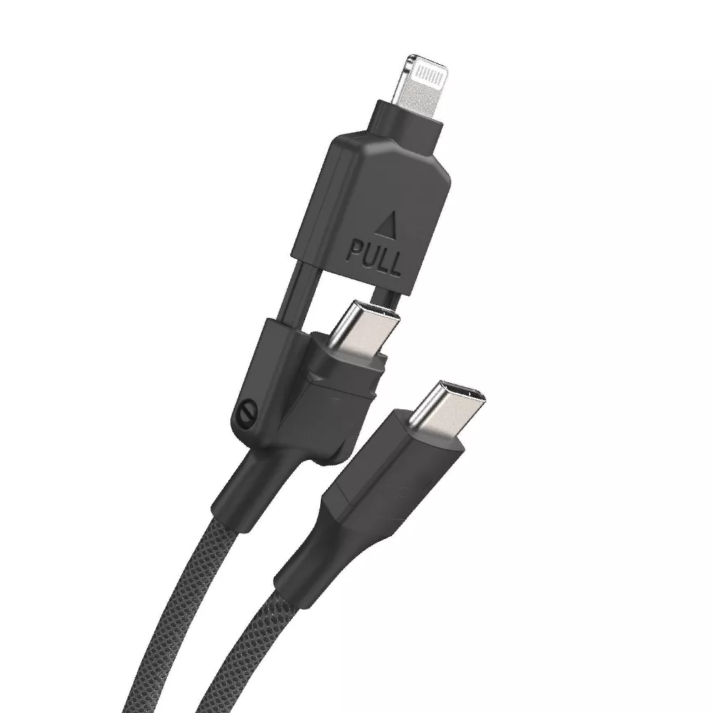 4ft Braided 2-in-1 USB-C to USB-C / Lightning Fast Charging & Data Sync Cable