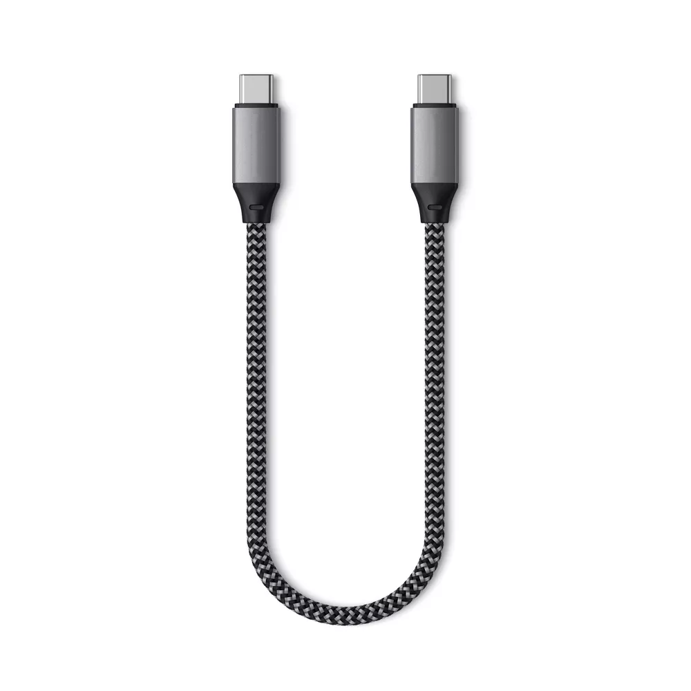 10in Nylon Braided USB-C to USB-C 100W Fast Charging & Data Sync Short Cable