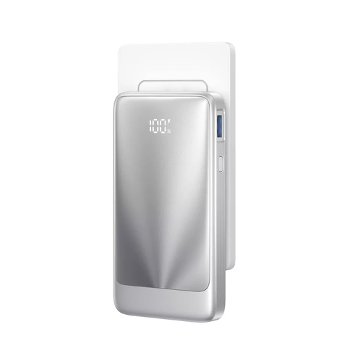 10000mAh 3-in-1 Travel Power Bank with Foldable AC Plug & Built-in USB-C Cable