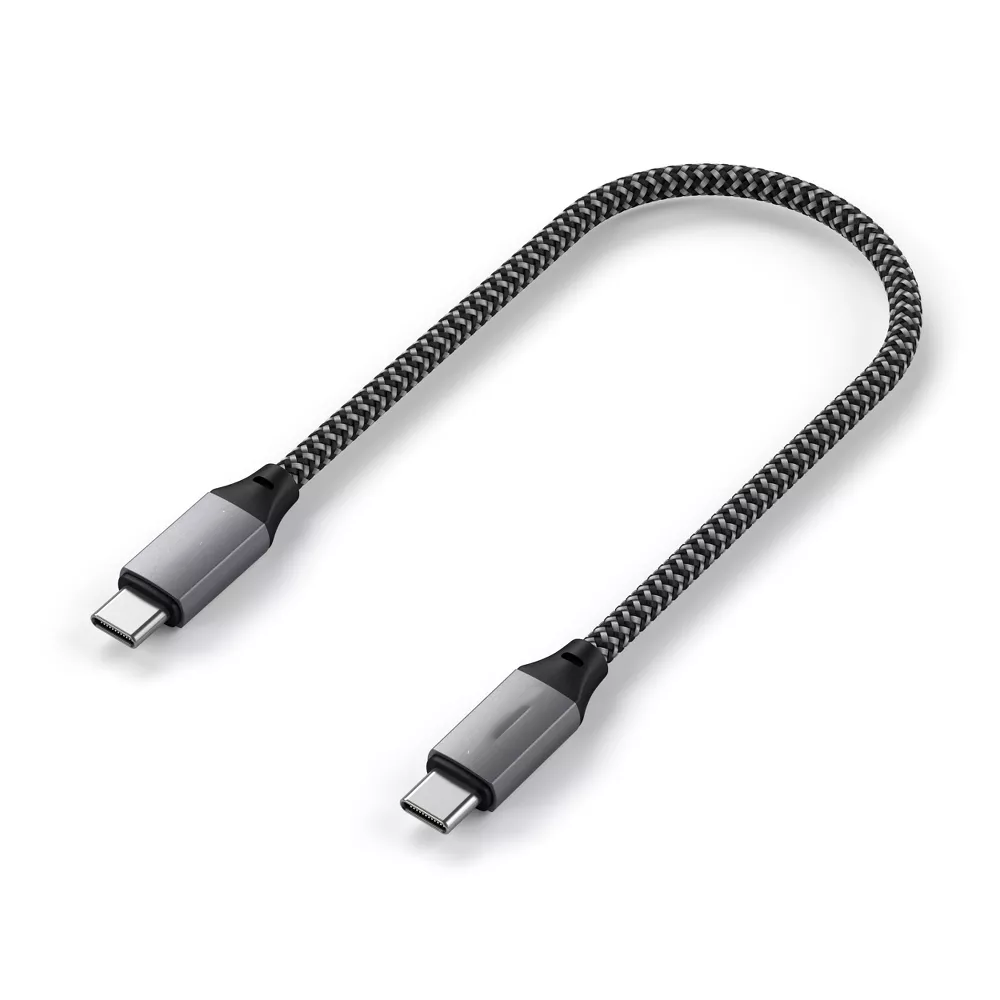 10in Nylon Braided USB-C to USB-C 100W Fast Charging & Data Sync Short Cable