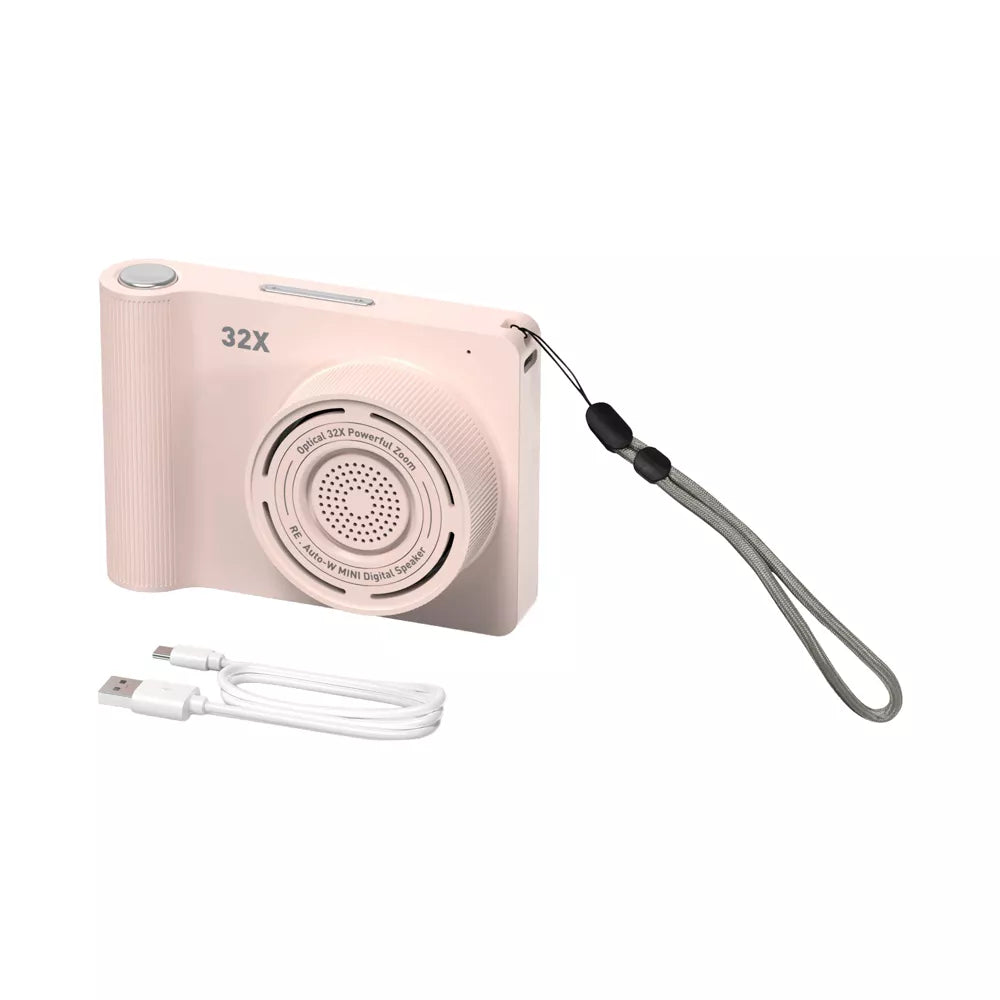 Retro Camera Shaped Mini Bluetooth Portable Speaker with Wrist Strap