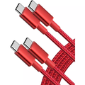 6ft Nylon Braided USB-C to USB-C 60W Fast Charging & Data Sync Cable, 2 Pack