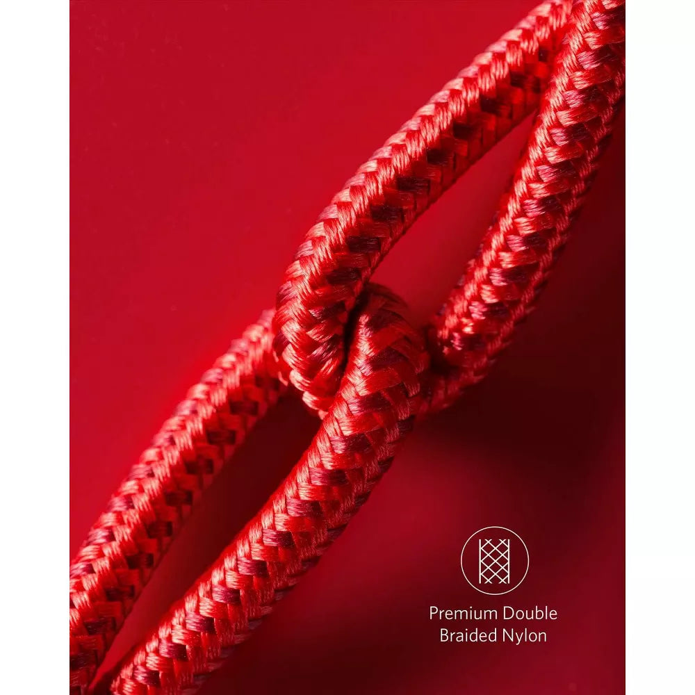 6ft Nylon Braided USB-C to USB-C 60W Fast Charging & Data Sync Cable, 2 Pack
